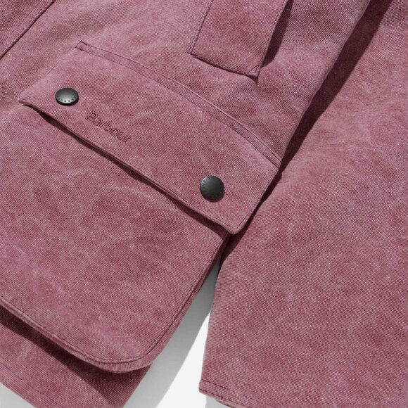 New Noah x Barbour Cotton Bedale Jacket in Pomegranate - Picture 8 of 10